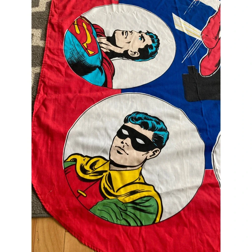 Vtg 1977 DC Comics Superman Flat Sheet Batman Wonder Woman Twin‎ Full Retro